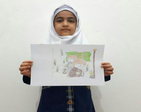 نقاشی کودکانه به مناسبت شهادت امام رضا(ع) در زنگ قرآن